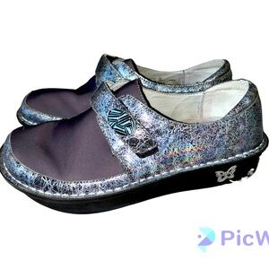 Alegria Dena Dream Fit Leather Neoprene Slip-On Comfort Clogs Shoes 38/8